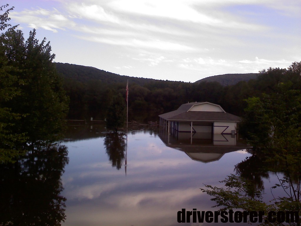 Delaware Water Gap soccer field flooded