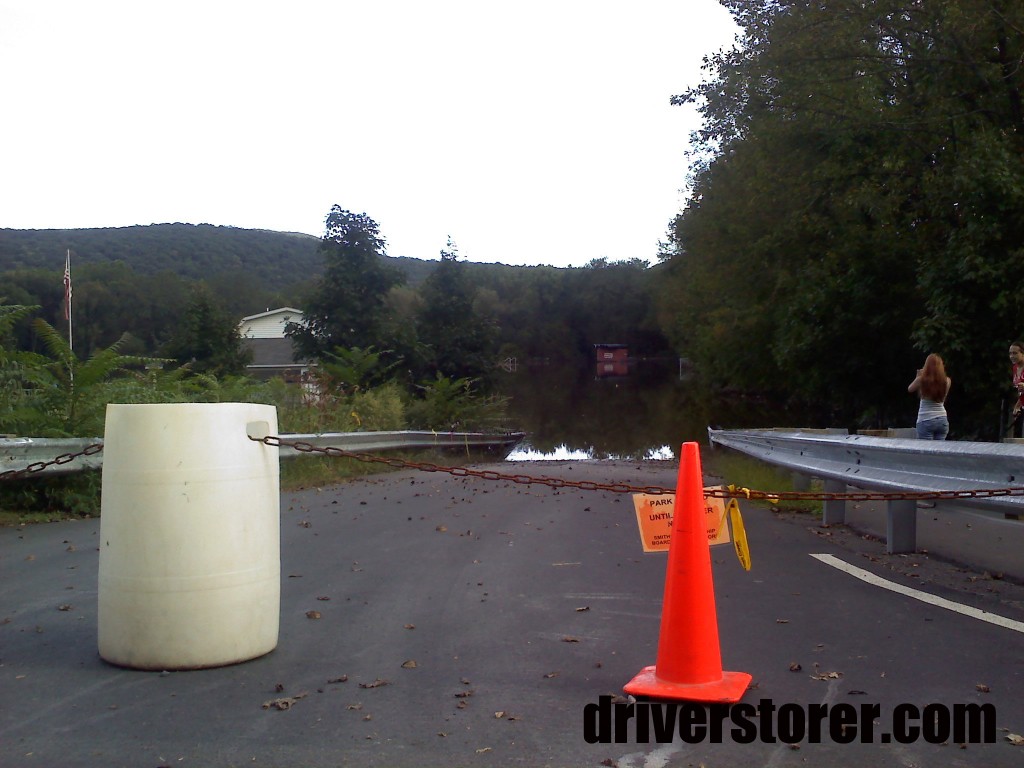 Entrance to the Delaware Water Gap soccer fields roped off