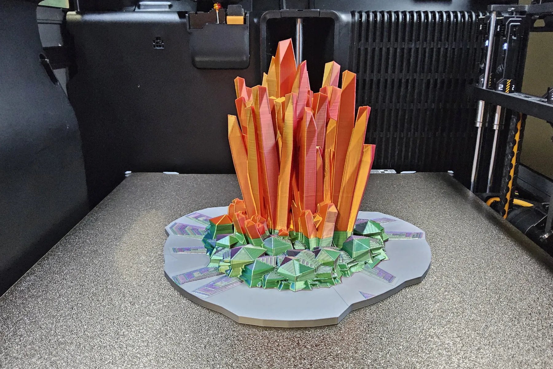 A detailed crystal formation printed from a STORERCAD-generated model