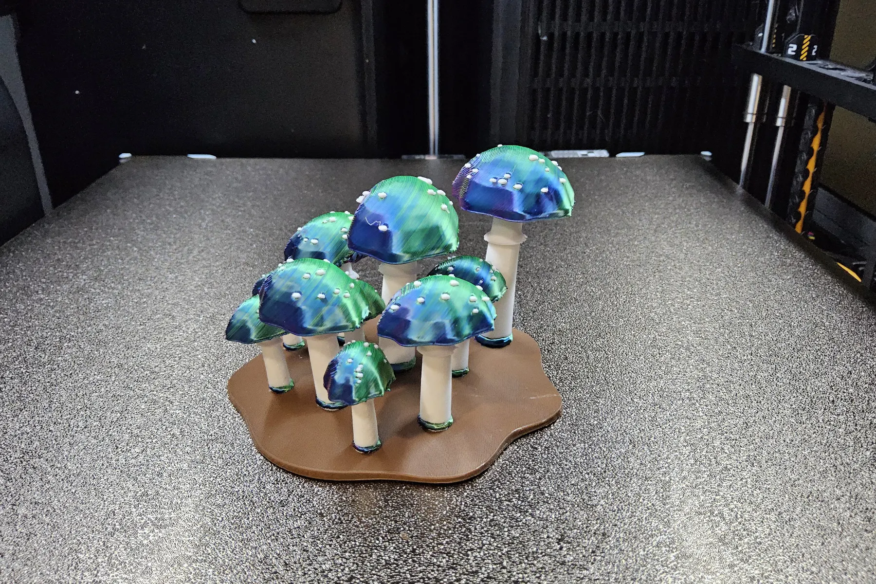 A printable mushroom garden generated in STORERCAD
