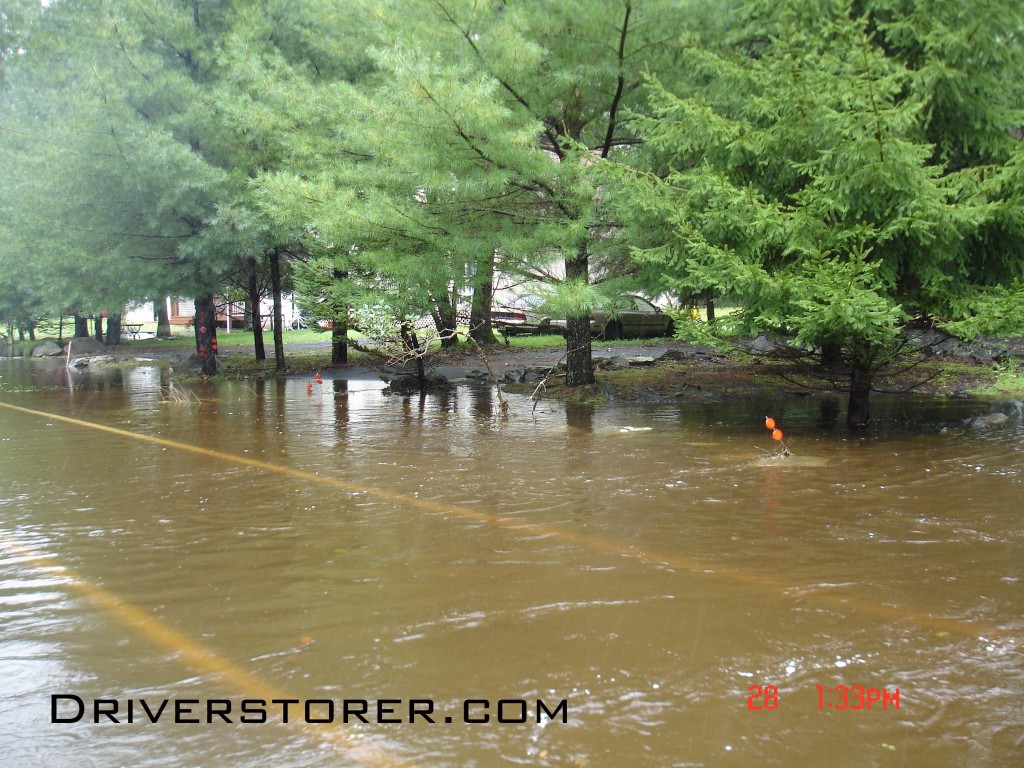 Flood waters from the Saw Creek Flow over Decker road