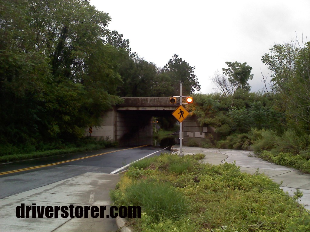 Water under the interstate 80 overpass for river road near the Delaware water gap Pennsylvania Welcome Center